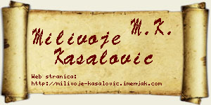 Milivoje Kasalović vizit kartica